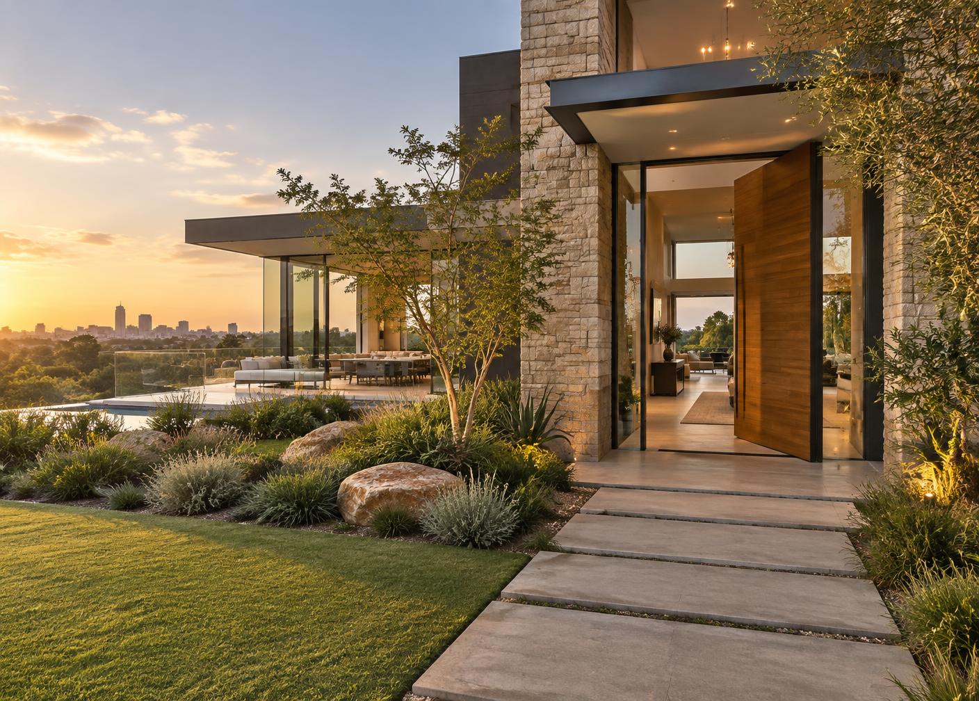 Contemporary luxury home with landscaped gardens in Johannesburg
